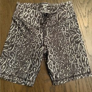 Reebok Women's Black and Gray Patterned Bike Shorts